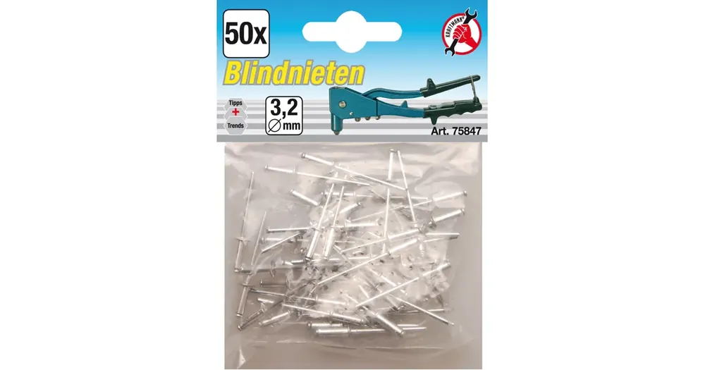 Horká Nabídka BGS Nýty trhací hliníkové 3,2 mm, 50 ks