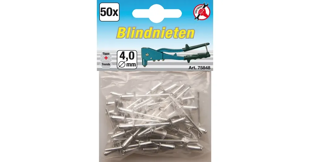 Doprava Zdarma BGS Nýty trhací hliníkové 4,0 mm, 50 ks