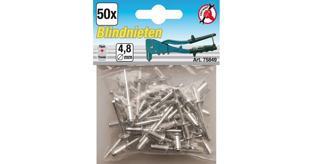 Sleva BGS Nýty trhací hliníkové 4,8 mm, 50 ks