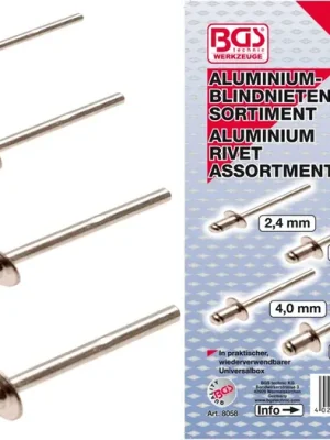 BGS Nýty trhací, sada 400 dílů, PVC kazeta Novinka