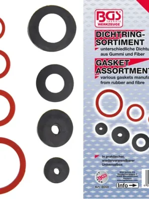 Doprava Zdarma BGS Těsnící kroužky - guma, fiber a klingerit, sada 141 dílů, PVC kazeta