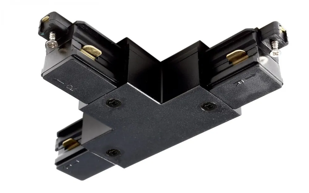 Zlevněný Deko-Light 1-fázový kolejnicový systém, D One T-spojka, pravé-pravé-levé, 220-240V černá RAL 9011 121 mm - LIGHT IMPRESSIONS