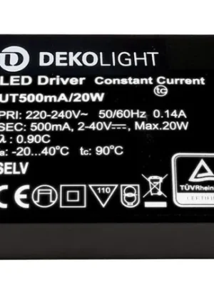 Zlevněný Deko-Light LED-napájení FLAT, CC, UT500mA/20W konstantní proud 500 mA IP20 2-40V DC 1,00-20,00 W - LIGHT IMPRESSIONS