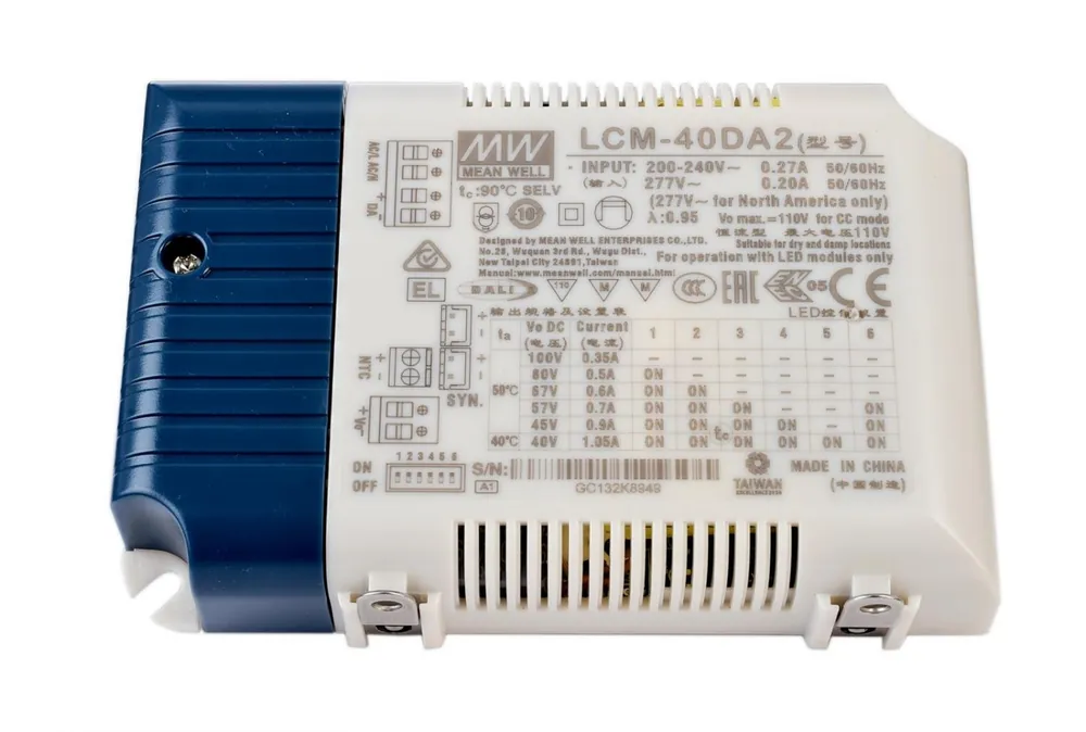Akce Meanwell LED-napájení DIM, Multi CC, LCM-40DA2 / DALI2 + DALI1 konstantní proud 350/500/600/700/900/1050 mA IP20 stmívatelné 2-100V DC 42,00 W - LIGHT IMPRESSIONS