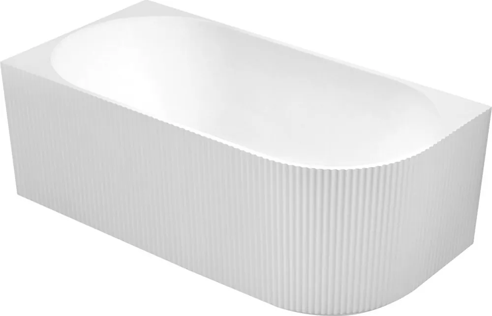 Sleva Aqualine TIBERA L rohová stojící vana, 150x75cm, panel vlnky, bílá E1047G