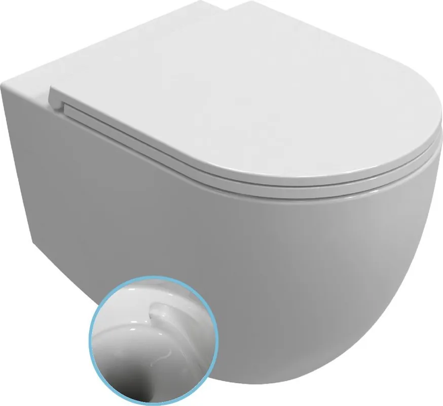 Isvea INFINITY závěsná WC mísa, Vortex Rimless, 36, 5x53cm, bílá 10NF02003 Tovární Cena