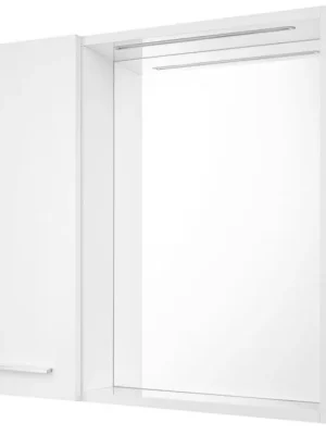 Omezená Nabídka Aqualine ZOJA/KERAMIA FRESH STRIP galerka s LED osvětlením, 60x60x14cm, levá, bílá 45021S