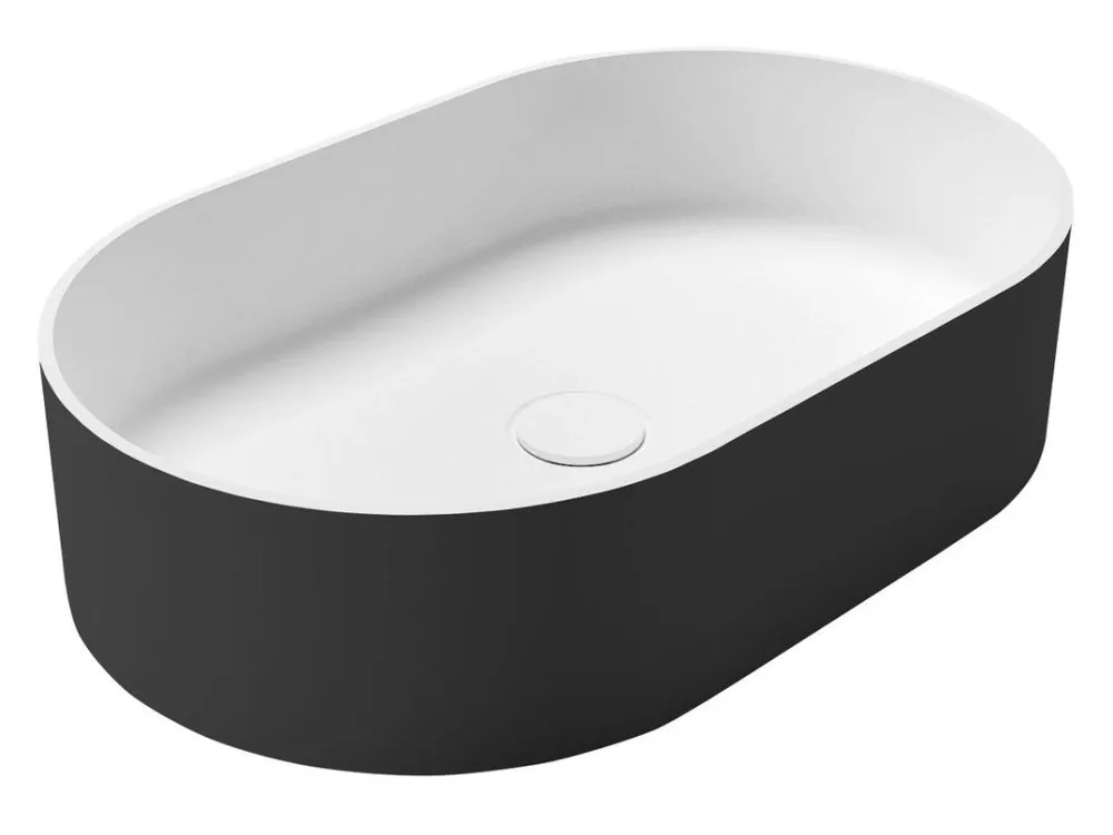 Cenově Výhodný Sapho THIN umyvadlo na desku, Rockstone, 55x35cm, carina/bílá mat WN205-41