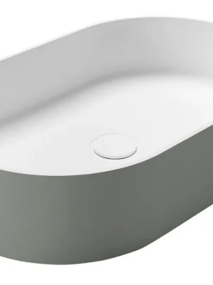 Sleva Sapho THIN umyvadlo na desku, Rockstone, 55x35cm, verde/bílá mat WN205-44