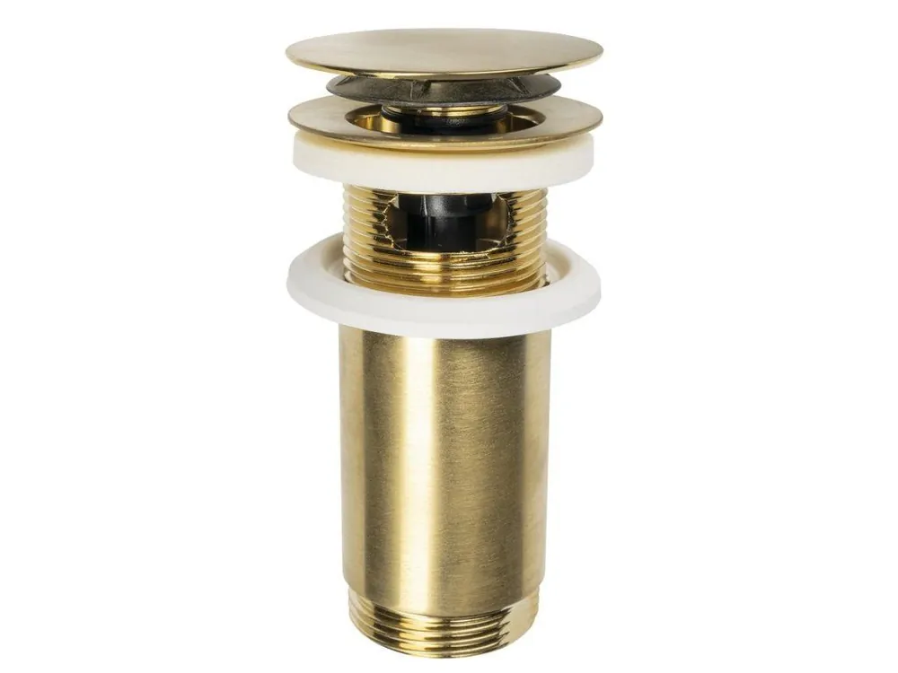 Víkendová Akce Sapho Umyvadlová výpust 5/4“, click-clack, velká zátka, max 80mm, zlato mat 7533.370.5.36