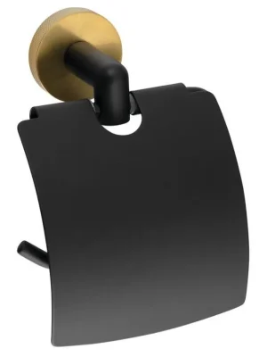 Koupit Online Sapho LARISSA držák toaletního papíru s krytem, černá/zlato mat WS007BG
