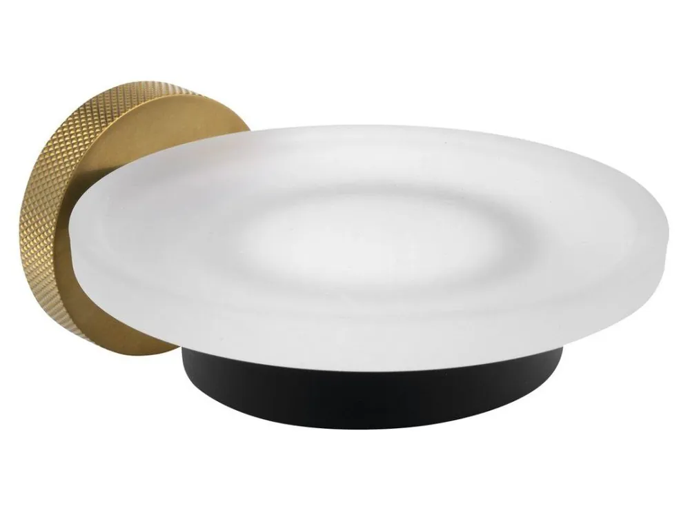 Originální Sapho LARISSA mýdlenka, mléčné sklo, černá/zlato mat WS002BG