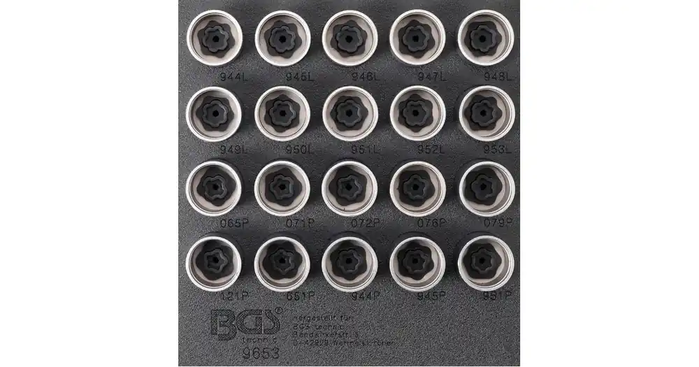 Akční Cena BGS Hlavice zástrčné pro bezpečnostní šrouby ráfků pro Volvo, 20dílná