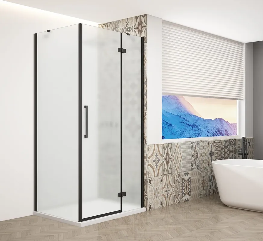 Akce Gelco TRINITY BLACK obdélníkový sprchový kout 900x1000mm, matné sklo, pravé GT5610-90MR-B