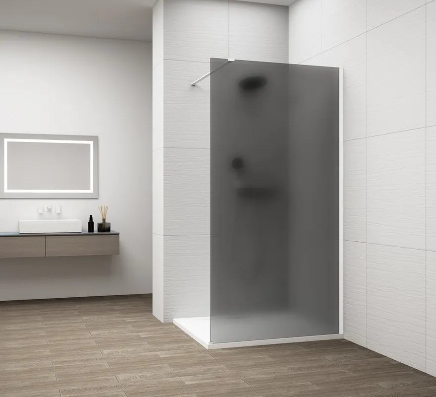 Zlevněný Polysan ESCA WHITE MATT jednodílná sprchová zástěna k instalaci ke stěně, kouřové matné sklo, 800 mm ES1480-03