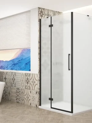 Značkový Gelco TRINITY BLACK obdélníkový sprchový kout 800x1200mm, matné sklo, levé GT5612-80ML-B