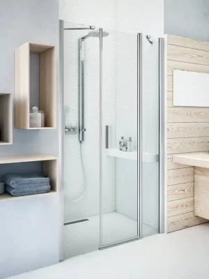 Akce Roth TOWER LINE TBD+TDO1 Jednokřídlé sprchové dveře s univerzálním bočkem pro instalaci do niky 80 cm