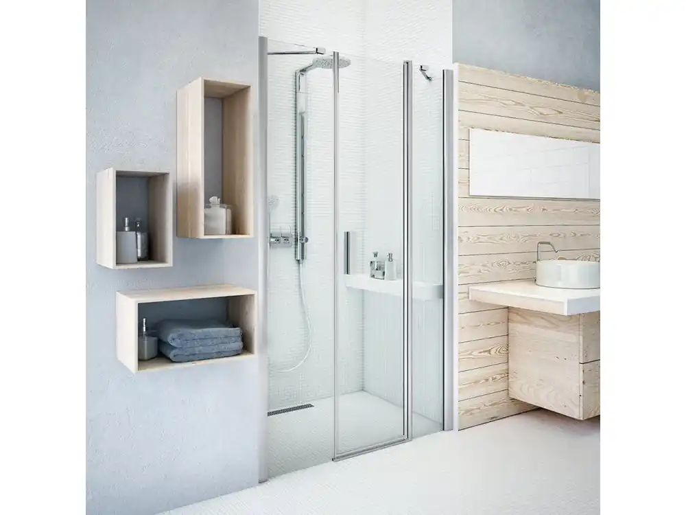 Akce Roth TOWER LINE TBD+TDO1 Jednokřídlé sprchové dveře s univerzálním bočkem pro instalaci do niky 80 cm