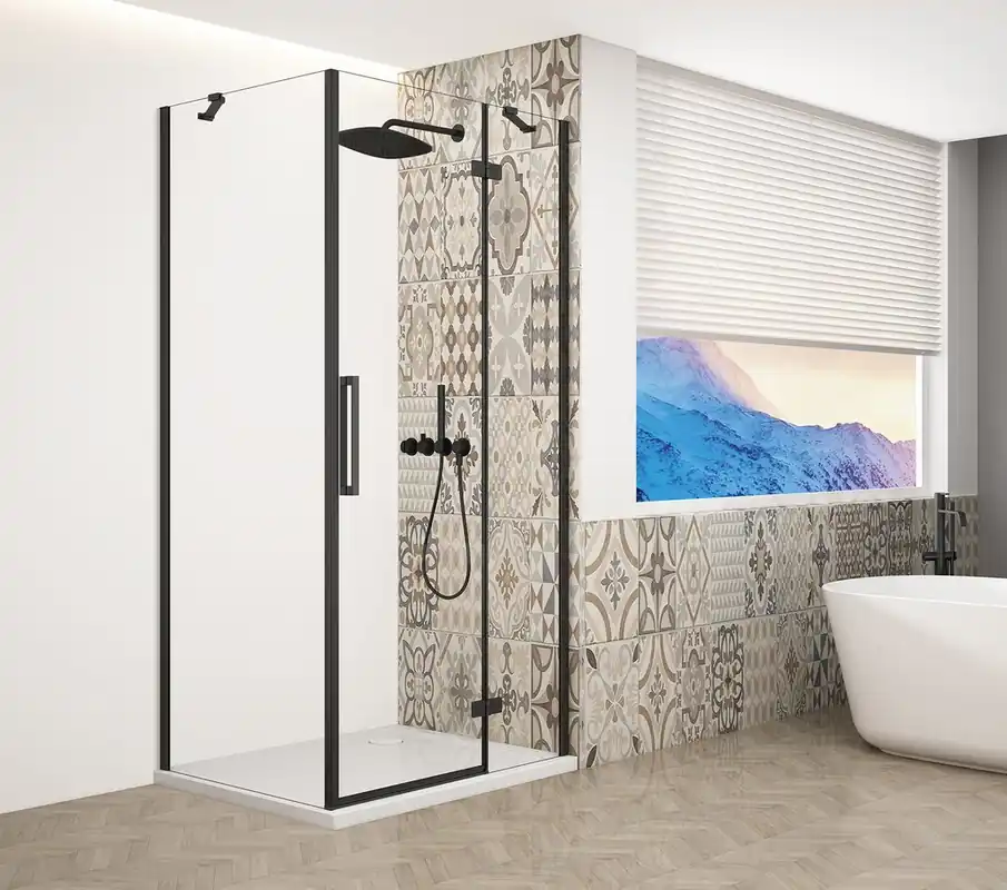 Zlevněný Gelco TRINITY BLACK obdélníkový sprchový kout 900x1200mm, čiré sklo, pravé GT5612-90CR-B