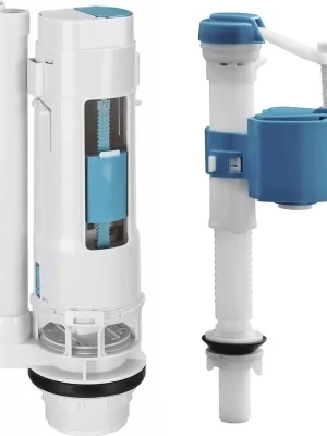 Zlevněný Bruckner Splachovací souprava s DUAL tlačítkem 49mm, spodní napouštění 1/2", chrom 301.425.0