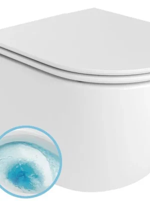 Akce Sapho GLANZ závěsná WC mísa, Vortex Rimless, 36x52,5cm, bílá 201.336.4