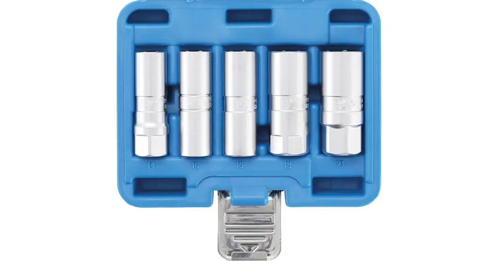 Značkový BGS Sada nástrčných hlavic na zapalovací svíčky, šestihranných, 12,5 mm (1/2"), 14–21 mm, 5