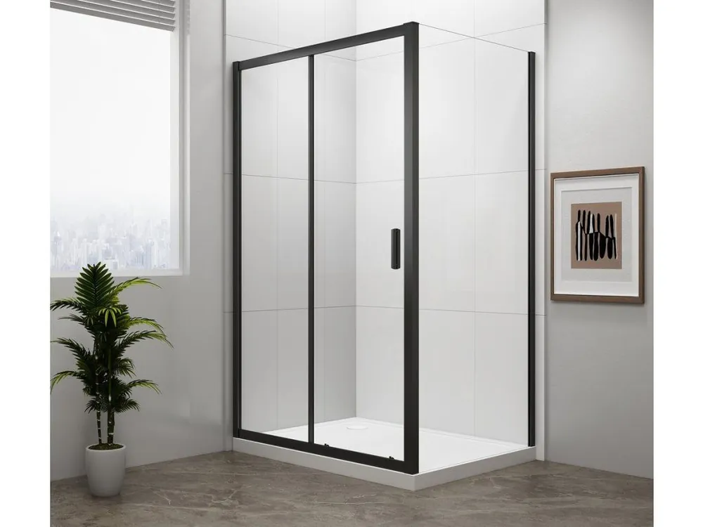 Akce Polysan EASY BLACK obdélníkový sprchový kout 1100x700mm, čiré sklo L/P varianta EL1115B-01