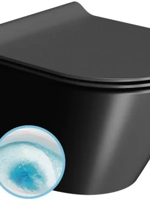 Sapho KUBE X závěsná WC mísa, GeniusFlush, 36x50cm, černá dual-mat 941226 Horká Nabídka