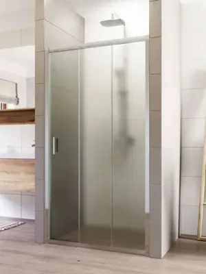 Akce LIMA Sprchové dveře, trojdílné, zasunovací, 80 cm, chrom ALU, sklo Point