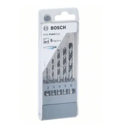 Bosch 2607002824 Spirálový vrták HSS PointTeQ Hex, sada 5 ks 2/3/4/5/6 mm Professional Nová Kolekce