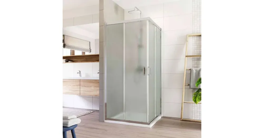 Značkový Sprchový kout, LIMA, čtverec, 90 cm, chrom ALU, sklo Point
