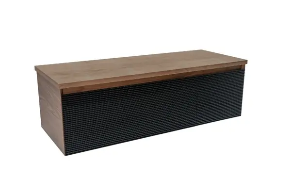 Koupelnová skříňka s krycí deskou Naturel Monza 119x30x45 cm ořech mat/černá MONZA120BN Akční Cena