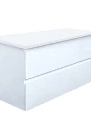 Koupelnová skříňka s krycí deskou SAT B-Way 99x50x45 cm bílá lesk BWAY2100WDESK Jen Po Omezenou Doba