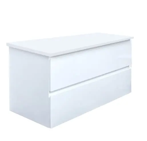 Koupelnová skříňka s krycí deskou SAT B-Way 99x50x45 cm bílá lesk BWAY2100WDESK Jen Po Omezenou Doba