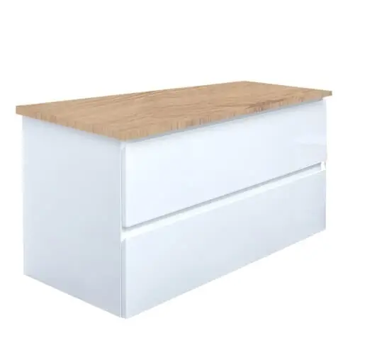 Finální Výprodej Koupelnová skříňka s krycí deskou SAT B-Way 99x50x45 cm bílá lesk