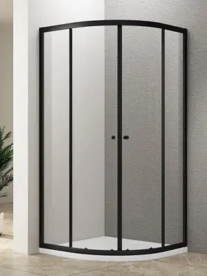 Akční Nabídka Sprchový kout čtvrtkruhový 90x90cm Aqualine ARLETA BLACK čiré sklo