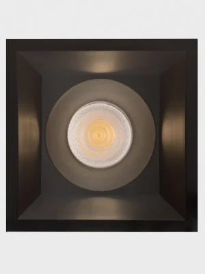 Značkový NOON SQ zapuštěné svítidlo s rámečkem černá 10 W 3000K PUSH - KOHL-Lighting