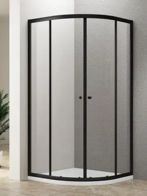 Sprchový kout čtvrtkruhový 80x80cm Aqualine ARLETA BLACK čiré sklo Vrácení Zdarma