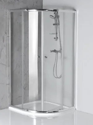 Sprchový kout čtvrtkruhový 90x90cm Aqualine ARLETA chrom čiré sklo Finální Výprodej