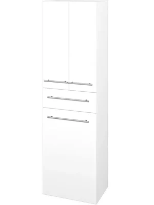 Poslední Šance Vysoká skříň s košem DOS SVD3ZK 50 - M01 Bílá mat / Úchytka T02 / M01 Bílá mat