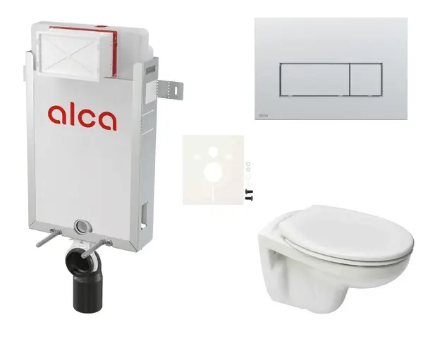 Zlevněný WC závěsný set Alca k zazdění + WC S-Line Pro vč. sedátka SIKOAP9