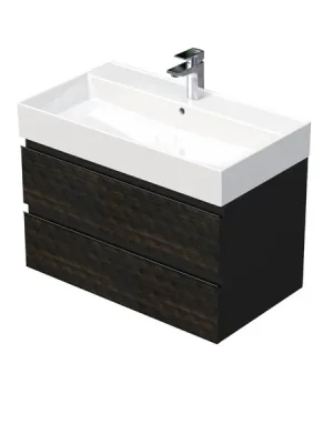 Značkový Koupelnová skříňka s umyvadlem SAT Cube Way 80x47,5x46 cm hnědá mat CUBE3D46802ZHSAT