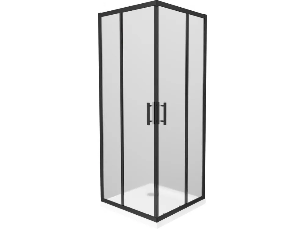 MEXEN/S - Rio sprchový kout čtverec 80x80, dekor, černá + bílá vanička se sifonem 860-080-080-70-30-4010B Top Prodej