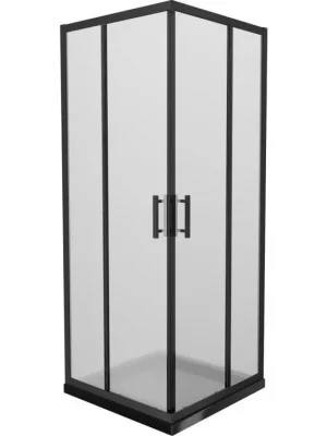 MEXEN/S - Rio sprchový kout čtverec 80x80, dekor, černá + černá vanička se sifonem 860-080-080-70-30-4070B Levný