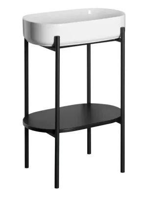 Značkový Sapho PUNO podstavec s umyvadlem 550x860x360mm, černá