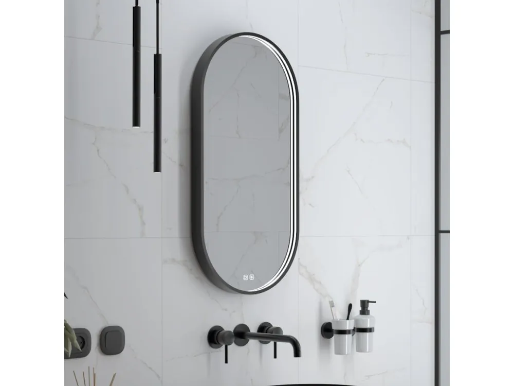 ČERNÉ LED zrcadlo 500x1000 se dvěma dotykovými senzory Nimco ZPC 32004LVX-90 Novinka