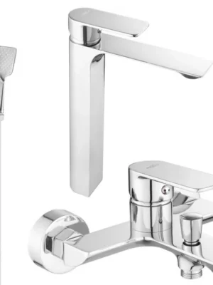 Časově Omezené MEXEN/S - Alexa DQ62 Set umyvadlové a vanové baterie s příslušenstvím, chrom 71213DS62-00