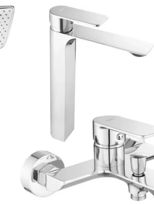 Akce MEXEN/S - Alexset R62 Set umyvadlové a vanové baterie s příslušenstvím, chrom 71213R62-00