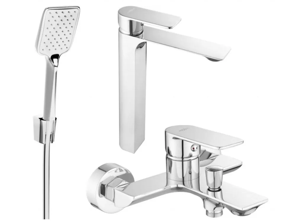 Akce MEXEN/S - Alexset R62 Set umyvadlové a vanové baterie s příslušenstvím, chrom 71213R62-00