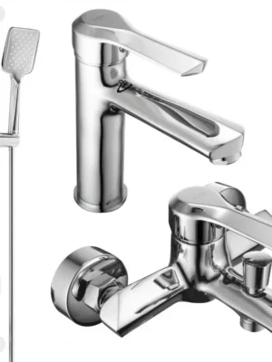 MEXEN/S - Saber DF62 Set umyvadlové a vanové baterie s příslušenstvím, chrom 72103DF62-00 Koupit Online